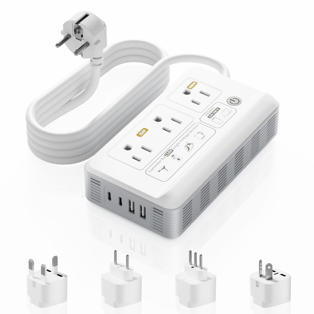 Mapambo 2000W Voltage Converter US to Europe 7 in 1 Converter for European Trave